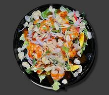 Салат с тигровой креветкой и манго