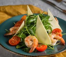 Руккола с креветками