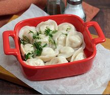 Пельмени отварные курица и грибы
