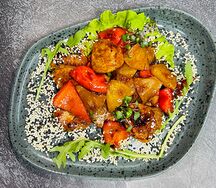 Жгучая свинина с ананасом 