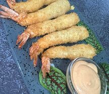 Тигровые креветки в сухарях