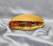 Хот-дог с охотничьей колбаской