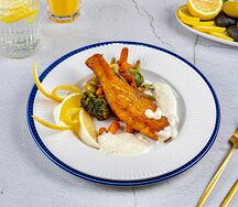 Семга с овощами
