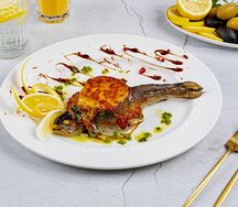 Форель, запеченная с грибами