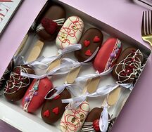 Набор Эскимо на палочке в молочном и белом шоколаде с сердечками