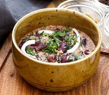 Лобио с домашней капустой