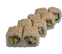 Ролл с угрем и огурцом