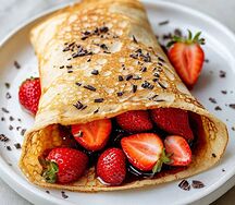 Блинчик с клубникой и шоколадом