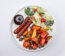 Овощное соте с мясом