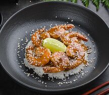 Тигровые креветки терияки с рисом