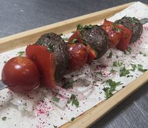 Шашлык Фрикадельки с овощами