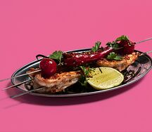 Китайский шашлык шаокао из креветок