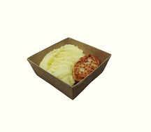 Рубленая куриная котлета с пюре из картошки или макаронами