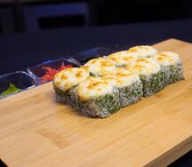 Запеченный укроп и креветка