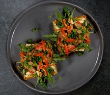 Вафля с запеченной свининой