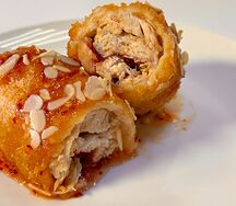 Цыпленок со сливочным сыром и клюквой
