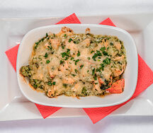 Запеканка с семгой и овощами
