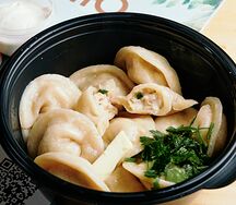 Пельмени с креветкой и сыром 