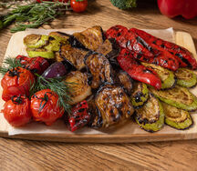 Овощи гриль на мангале