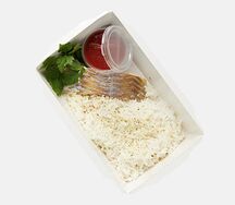 Белая рыба, припущенная с рисом басмати 