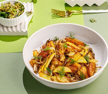 Картофель жареный с грибами и джонджоли 