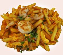 Картофель фри с креветками