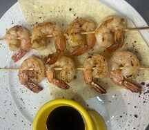 Шашлык из тигровых креветок