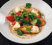 Салат с баклажанами и адыгейским сыром 