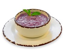 Каша овсяная с черникой на молоке
