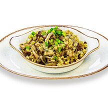 Каша из булгура с грибами и говядиной