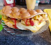 Гонконгская вафля Сэндвич с куриным филе