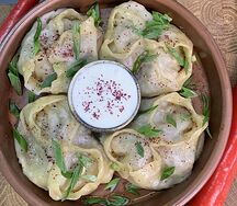 Манты с телятиной и курдюком