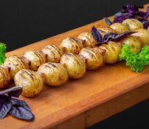 Картошка на мангале с курдюком