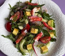Микс-салат с камчатским крабом