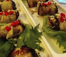 Рулетики из баклажанов с орехами 