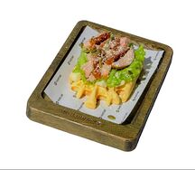 Брускетта на вафле с курицей