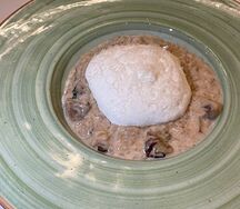 Ризотто с грибами и муссом из пармезана