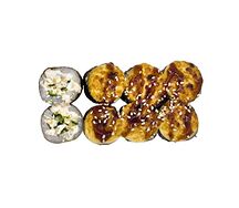Маки запеченные с огурцом в сливочно-чесночном соусе
