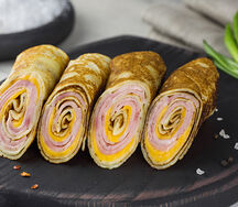 Блинчики с ветчиной и чеддером