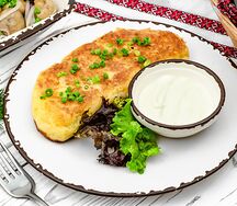 Зразы с грибами и постным соусом