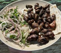 Шашлык из куриных сердечек