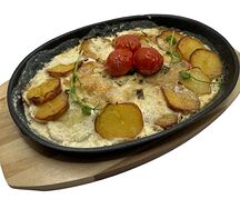 Филе трески с картофелем и белыми грибами