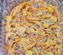 Салат с грибами и кукурузой