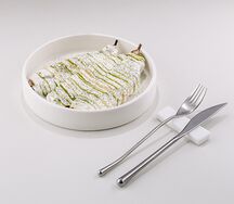 Запеченный баклажан с сырным муссом 