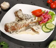 Стейк из индейки с соусом бешамель