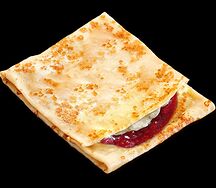 Блин с клубничным джемом и творожным сыром