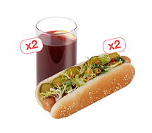 2 глинтвейна и 2 хот-дога