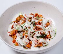 Паста с крабом, страчателлой 