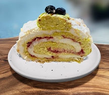 Меренговый рулет фисташка-малина