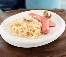 Фетучини с сосисками и сыром